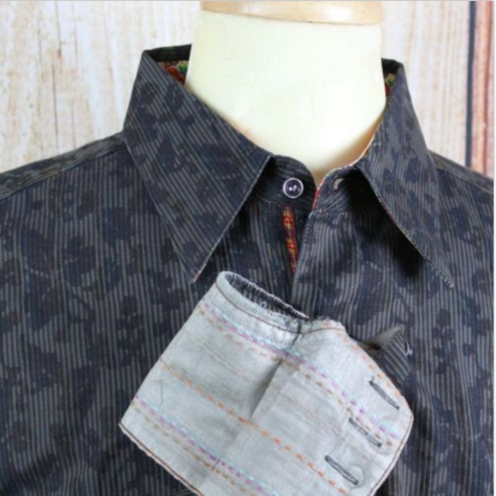 Robert Graham Men's Large Flip Cuff Long Sleeve